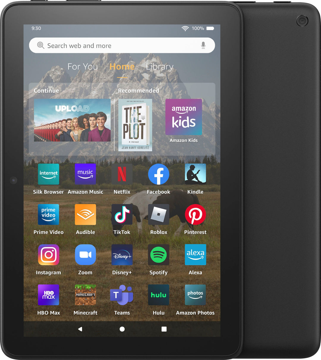 Amazon - Fire HD 8 tablet, 8” HD Display, 64 GB, 30% faster processor, designed for portable entertainment, (2022 release) - Black_0