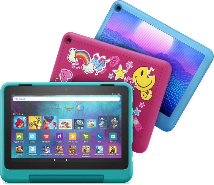 Amazon - Fire HD 8 Kids Pro tablet, 8" HD display, ages 6-12, 30% faster processor, Kid-Friendly Case, 32 GB, (2022 release) - Hello Teal_3