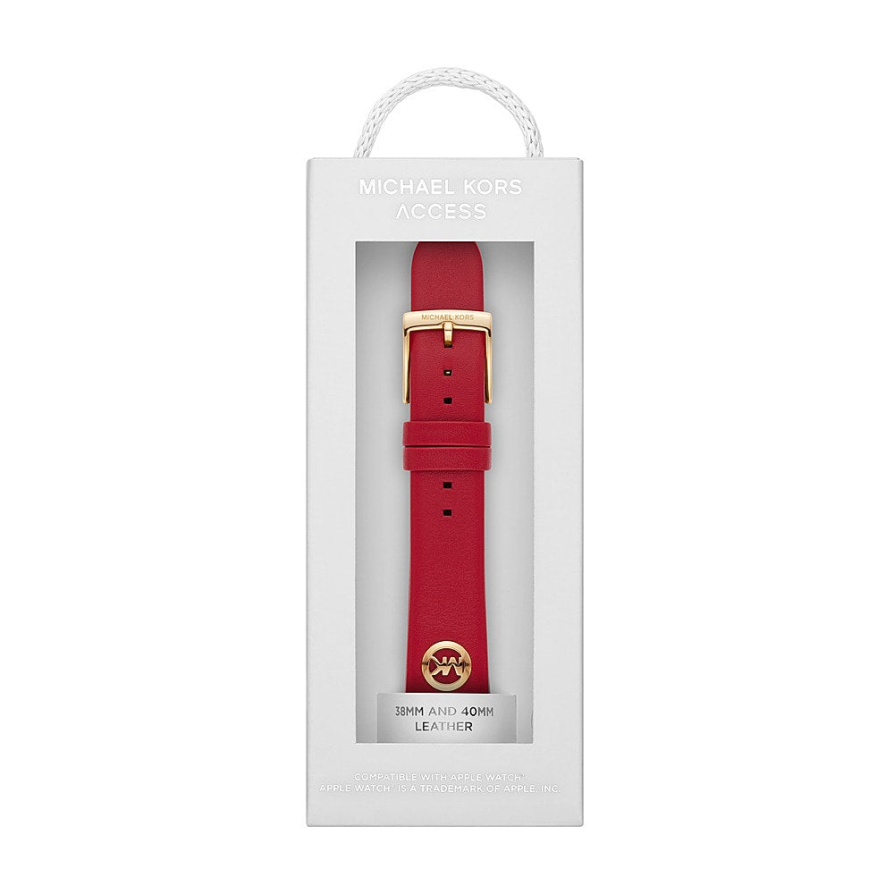 Michael Kors Red Leather Band for Apple Watch, 38/40/41mm - Red_2