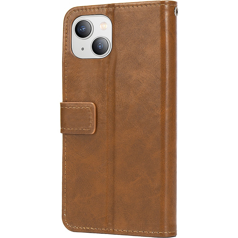 SaharaCase - Folio Wallet Case for Apple iPhone 14 - Brown_4