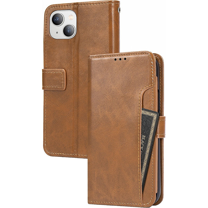 SaharaCase - Folio Wallet Case for Apple iPhone 14 - Brown_5