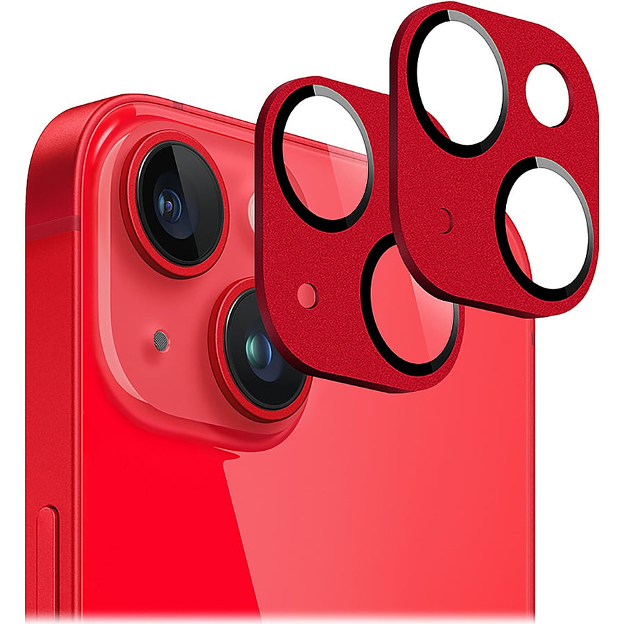 SaharaCase - ZeroDamage Camera Lens Protector for Apple iPhone 14 and iPhone 14 Plus (2-Pack) - Red_0