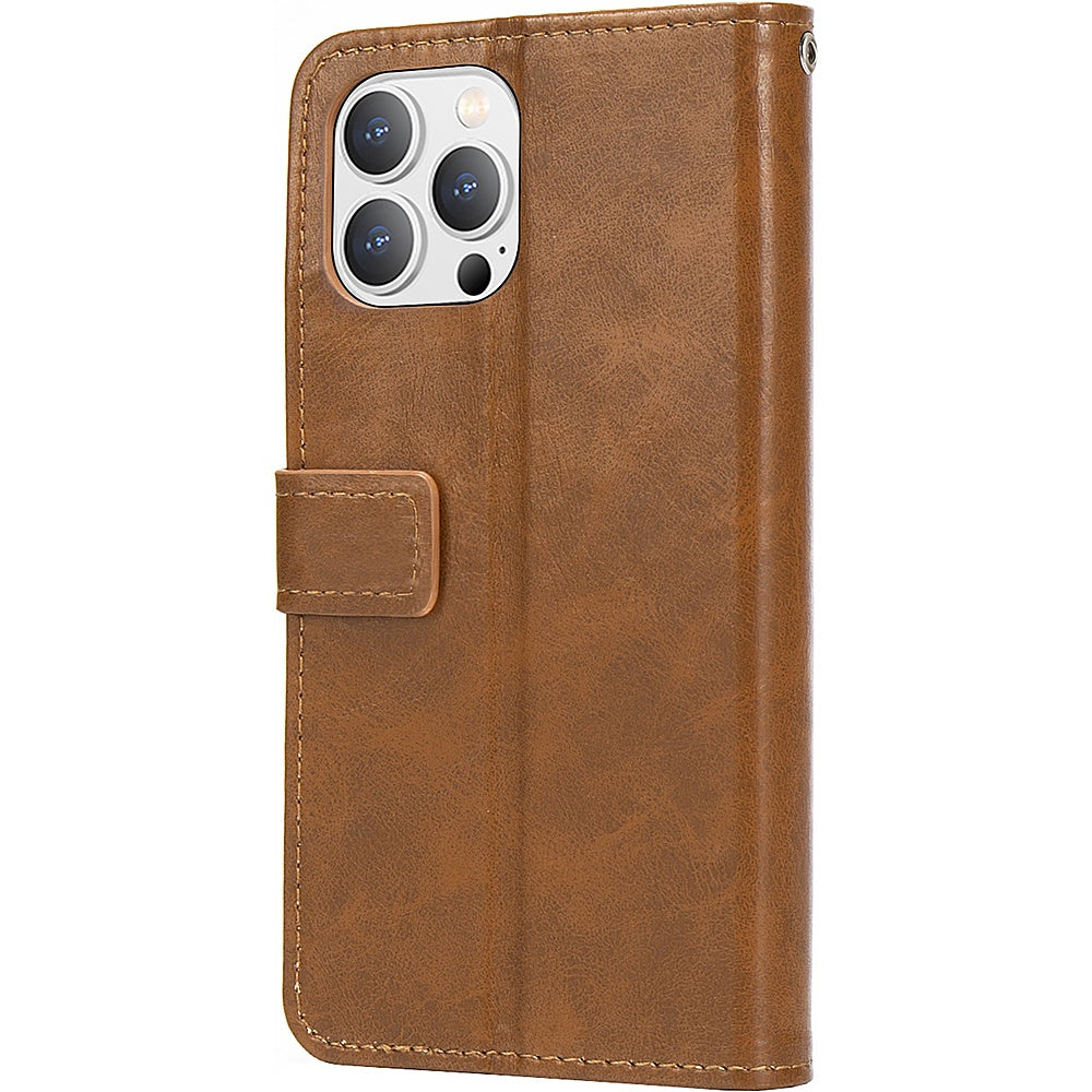 SaharaCase - Folio Wallet Case for Apple iPhone 14 Pro - Brown_5