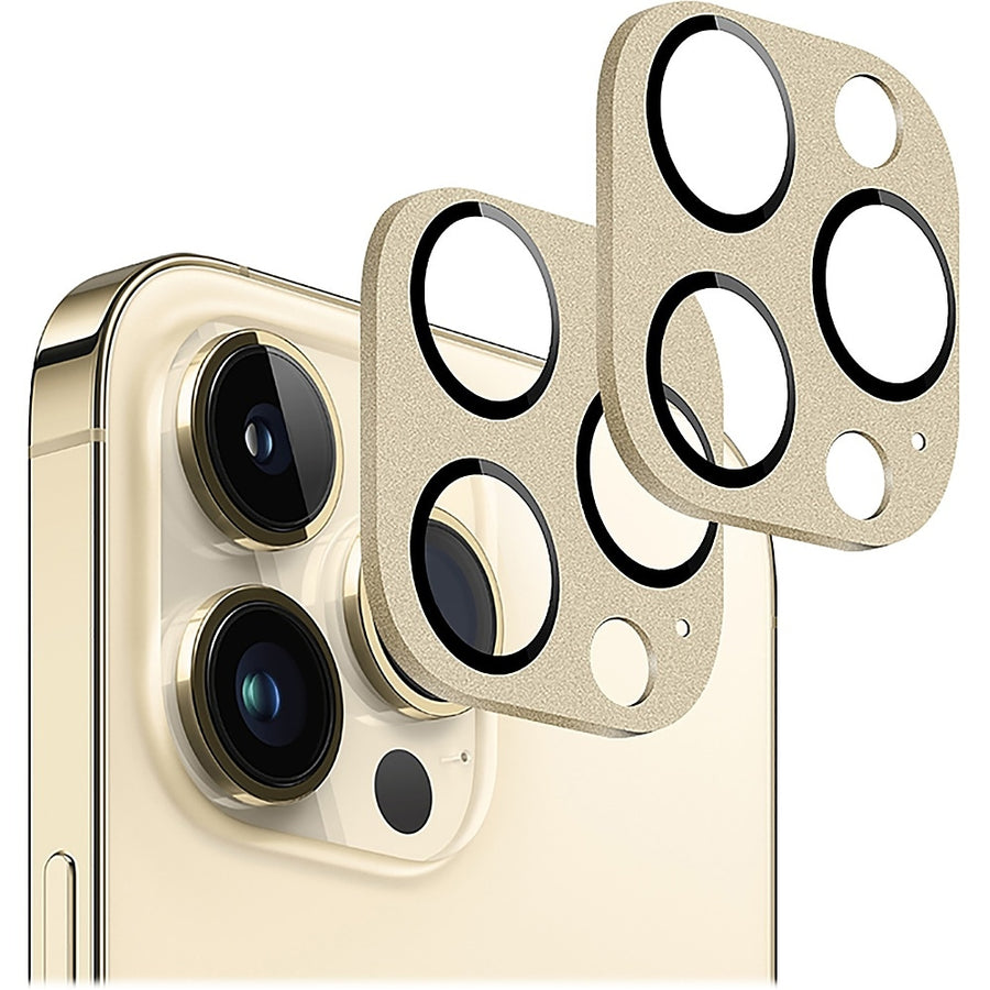 SaharaCase - ZeroDamage Camera Lens Protector for Apple iPhone 14 Pro and iPhone 14 Pro Max (2-Pack) - Gold_0