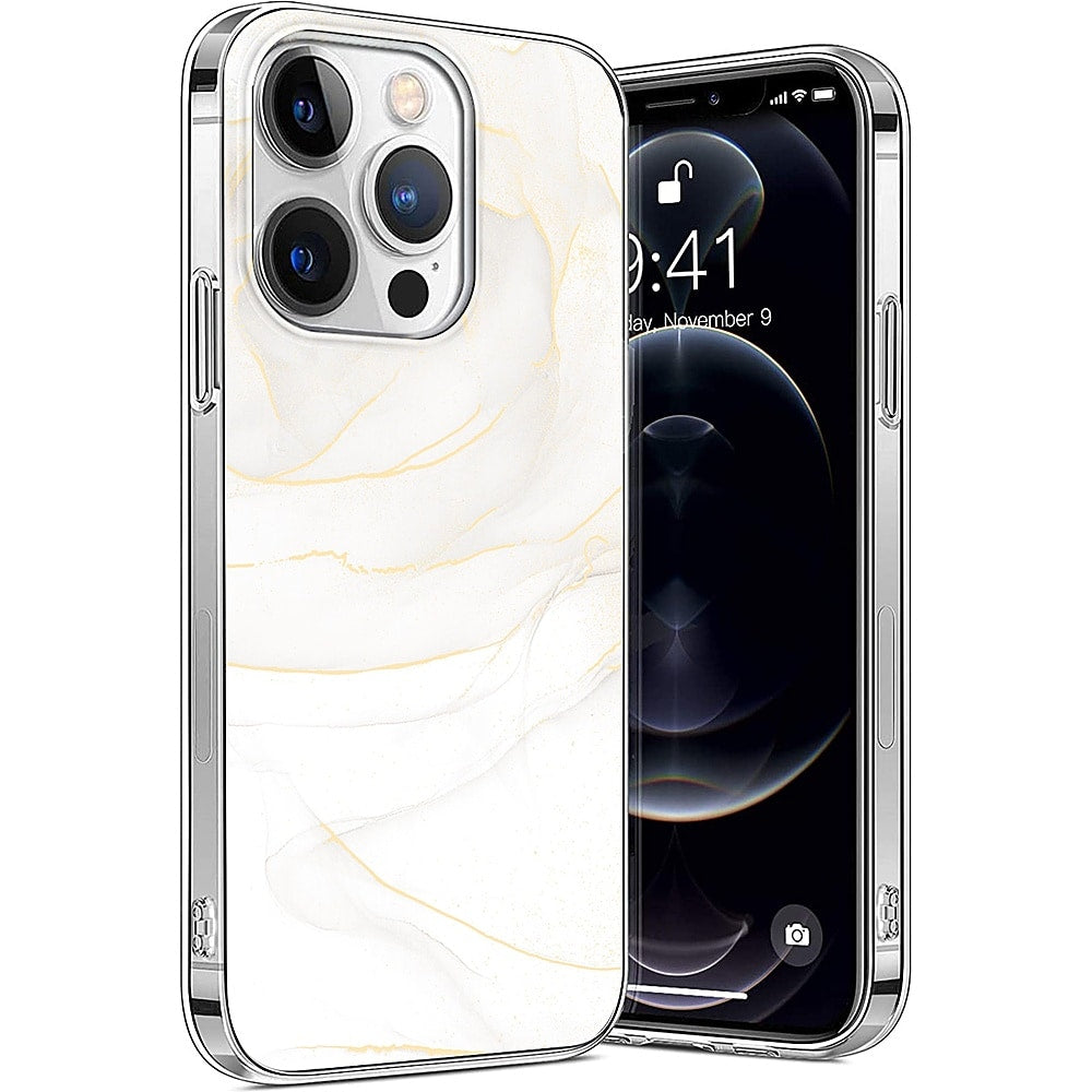 SaharaCase - Marble Series Case for Apple® iPhone® 14 Pro - White Marble_3