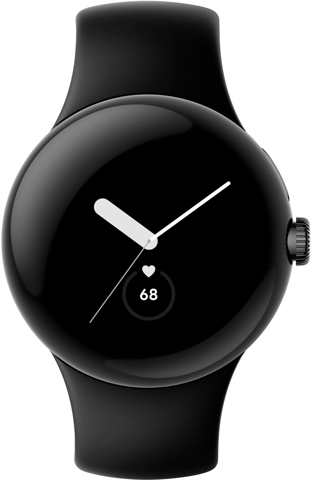 Google - Pixel Watch Black Stainless Steel Smartwatch 41mm with Obsidian Active Band Wifi/BT - Black/Obsidian_1