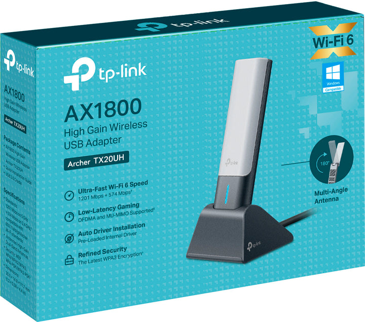 TP-Link - Archer TX20UH AX1800 Dual-Band Wi-Fi 6 USB 3.0 Adapter - Space Gray_5