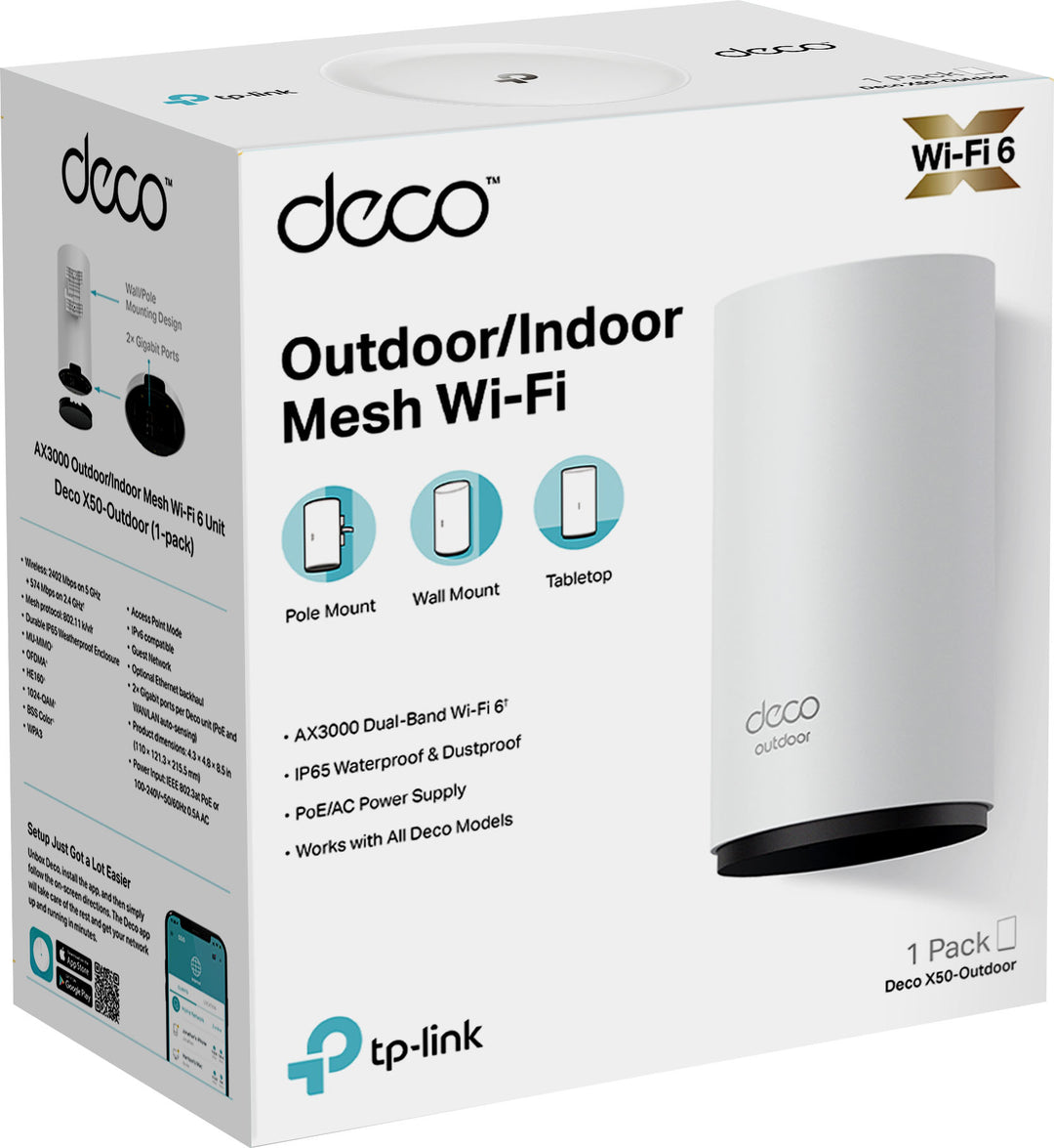 TP-Link - Deco X50 Outdoor AX3000 Dual-Band Mesh Wi-Fi- 6 Router - White_7