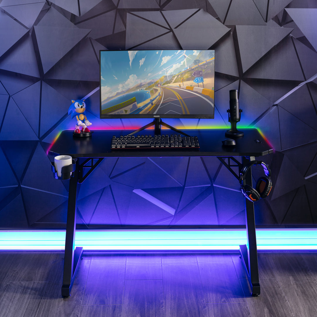 X Rocker - Cobra Gaming Desk with RGB Lighting - Black_11