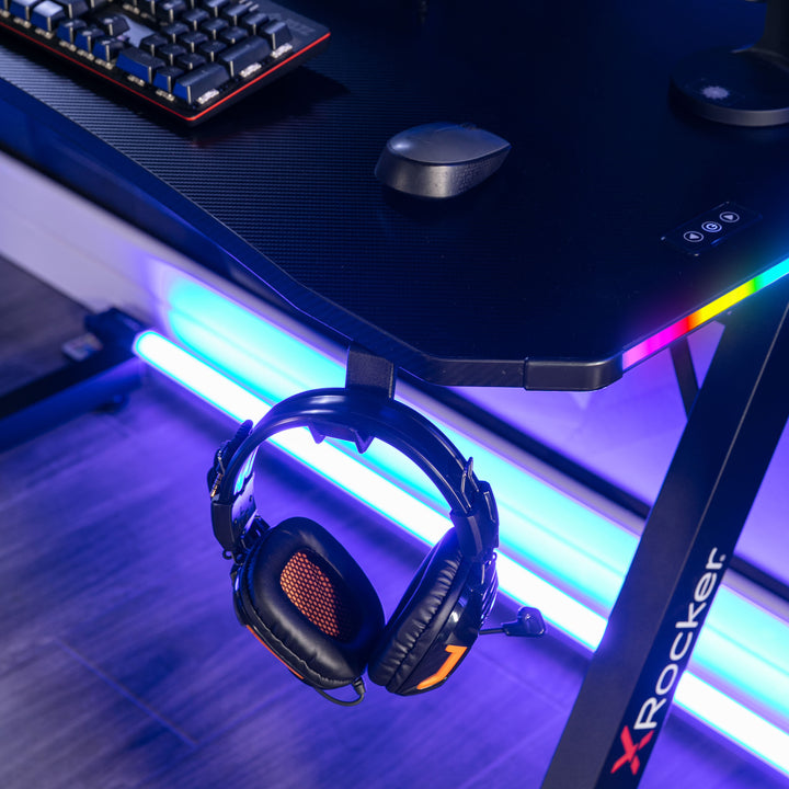 X Rocker - Cobra Gaming Desk with RGB Lighting - Black_7