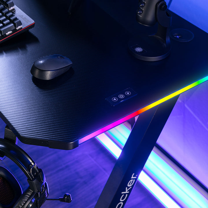 X Rocker - Cobra Gaming Desk with RGB Lighting - Black_4