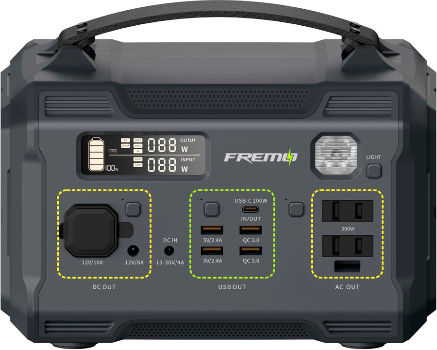 Fremo - 276 Watt Battery Powered Portable Generator - Grey_0