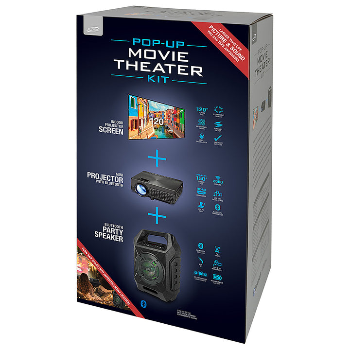 iLive - THE2021BDL LED Pop Up Movie Theater Kit - Black_2