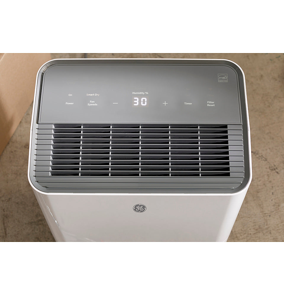 GE - 22-Pint Energy Star Portable Dehumidifier with Smart Dry for Damp Spaces - White_1