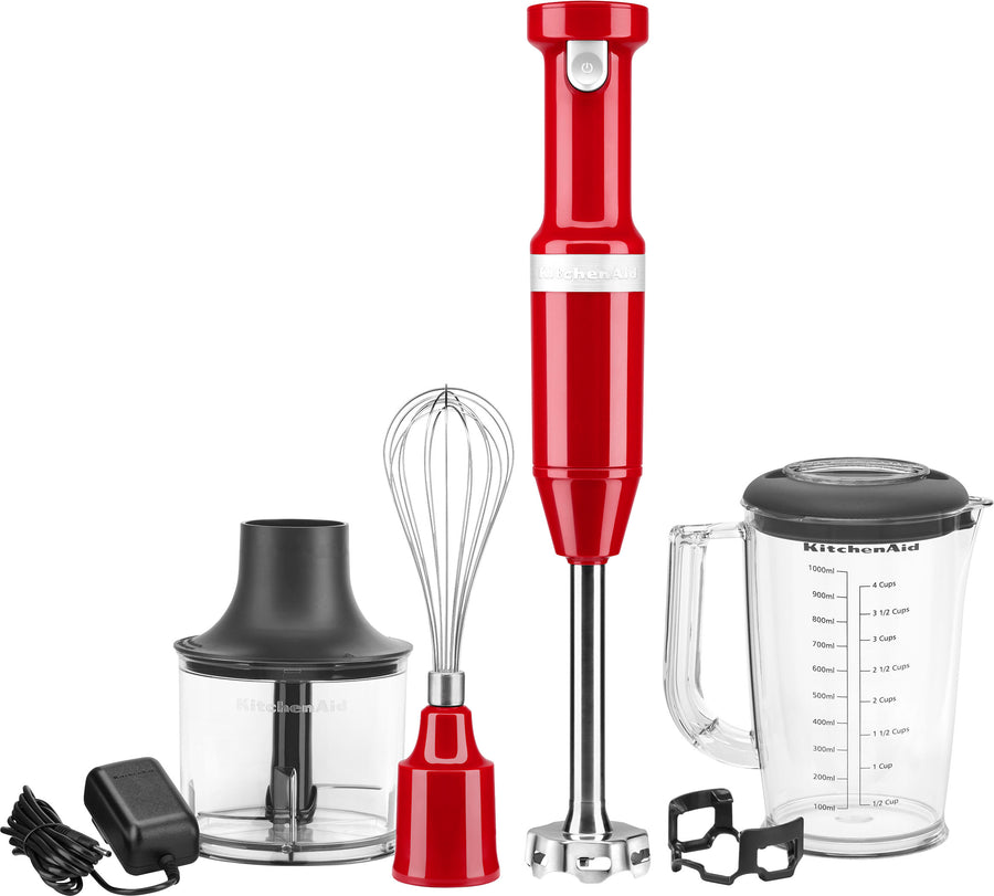 KitchenAid Cordless Variable Speed Hand Blender with Chopper and Whisk attachment - KHBBV83 - Empire Red_0