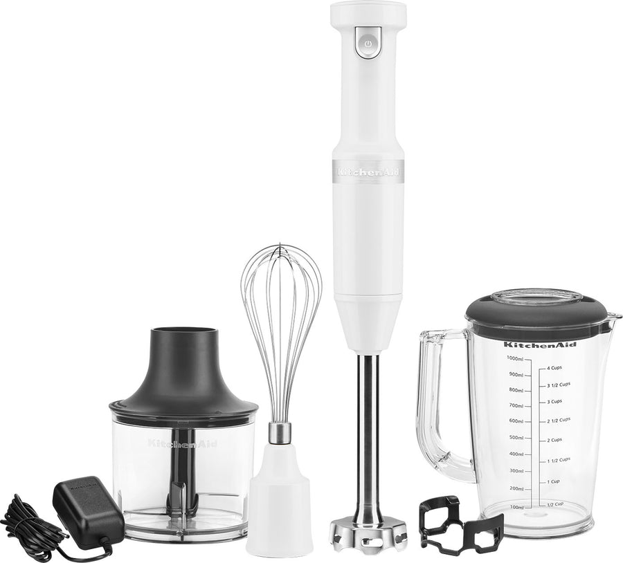 KitchenAid Cordless Variable Speed Hand Blender with Chopper and Whisk attachment - KHBBV83 - White_0