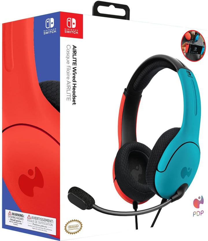 PDP AIRLITE Wired Headset: Neon Pop For Nintendo Switch, Nintendo Switch - OLED Model - Blue and Red_2