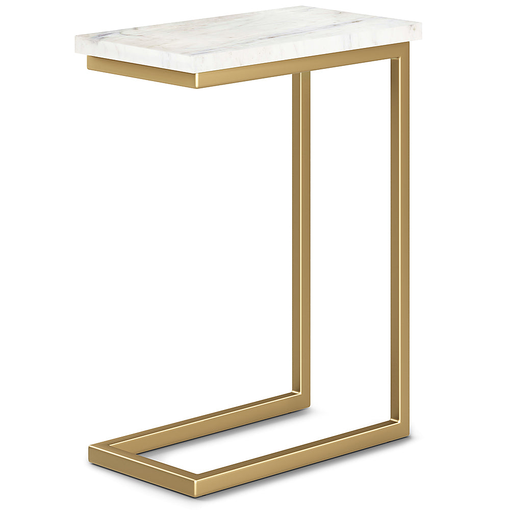 Simpli Home - Skyler C Side Table with Marble Top - Marble Top/ Gold_1
