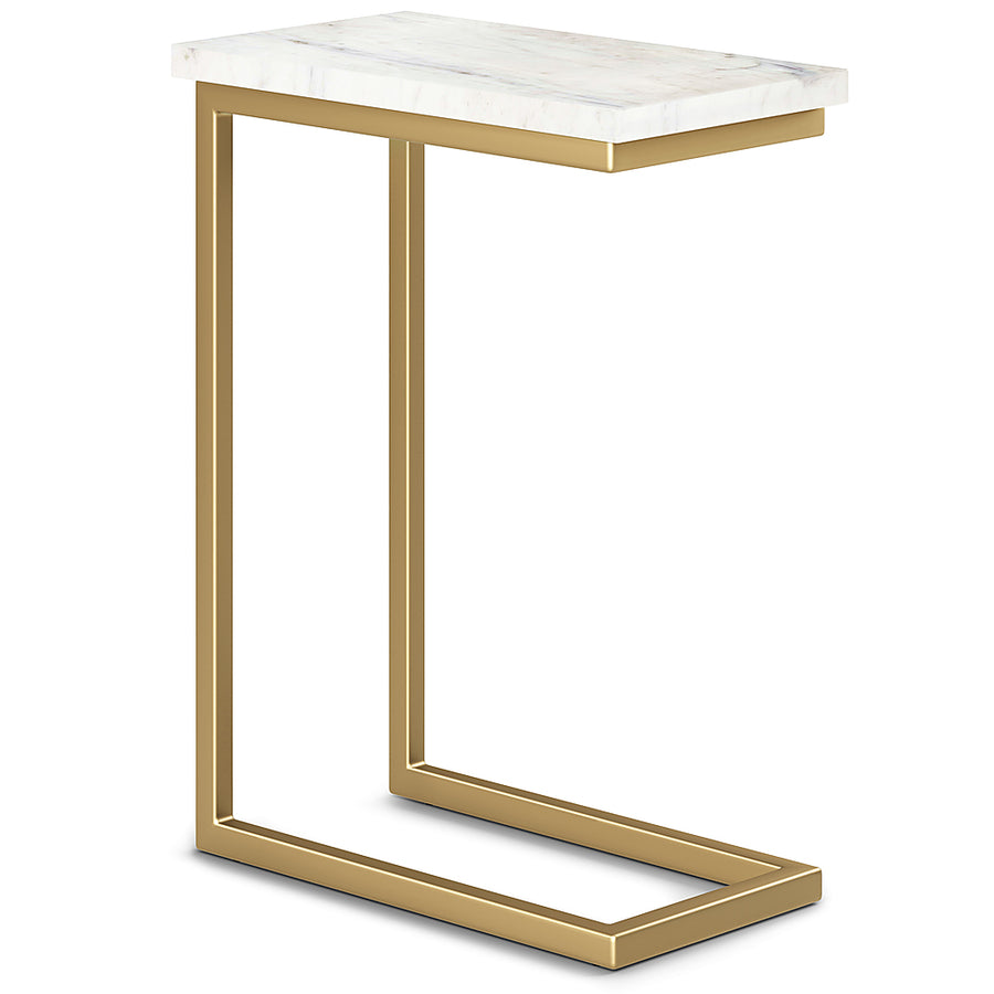 Simpli Home - Skyler C Side Table with Marble Top - Marble Top/ Gold_0