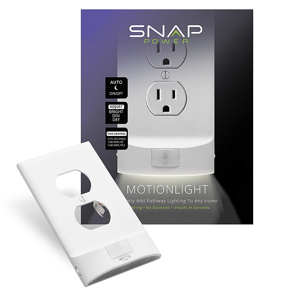 SnapPower - MotionLight Duplex Outlet Wall Plate (2-Pack) - White_0