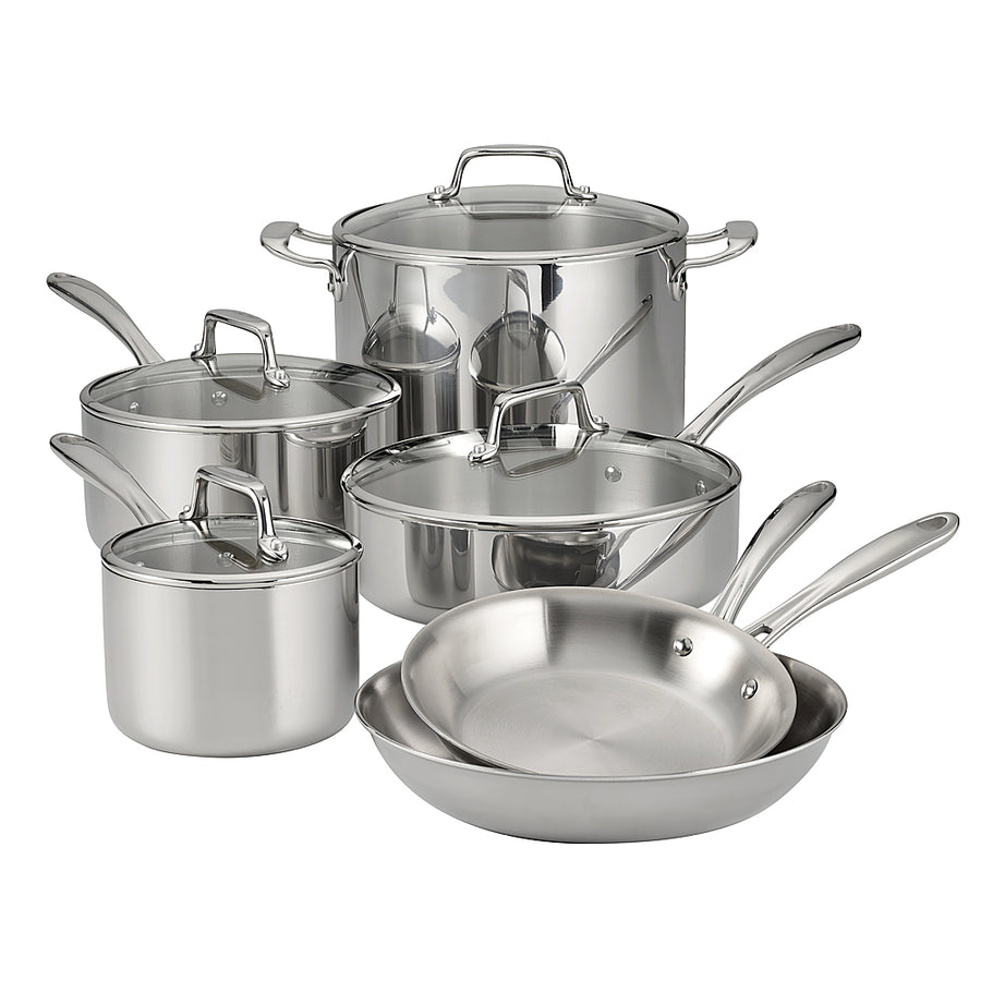 Tramontina - 10PC Tri-Ply Clad Cookware Set - Silver_0