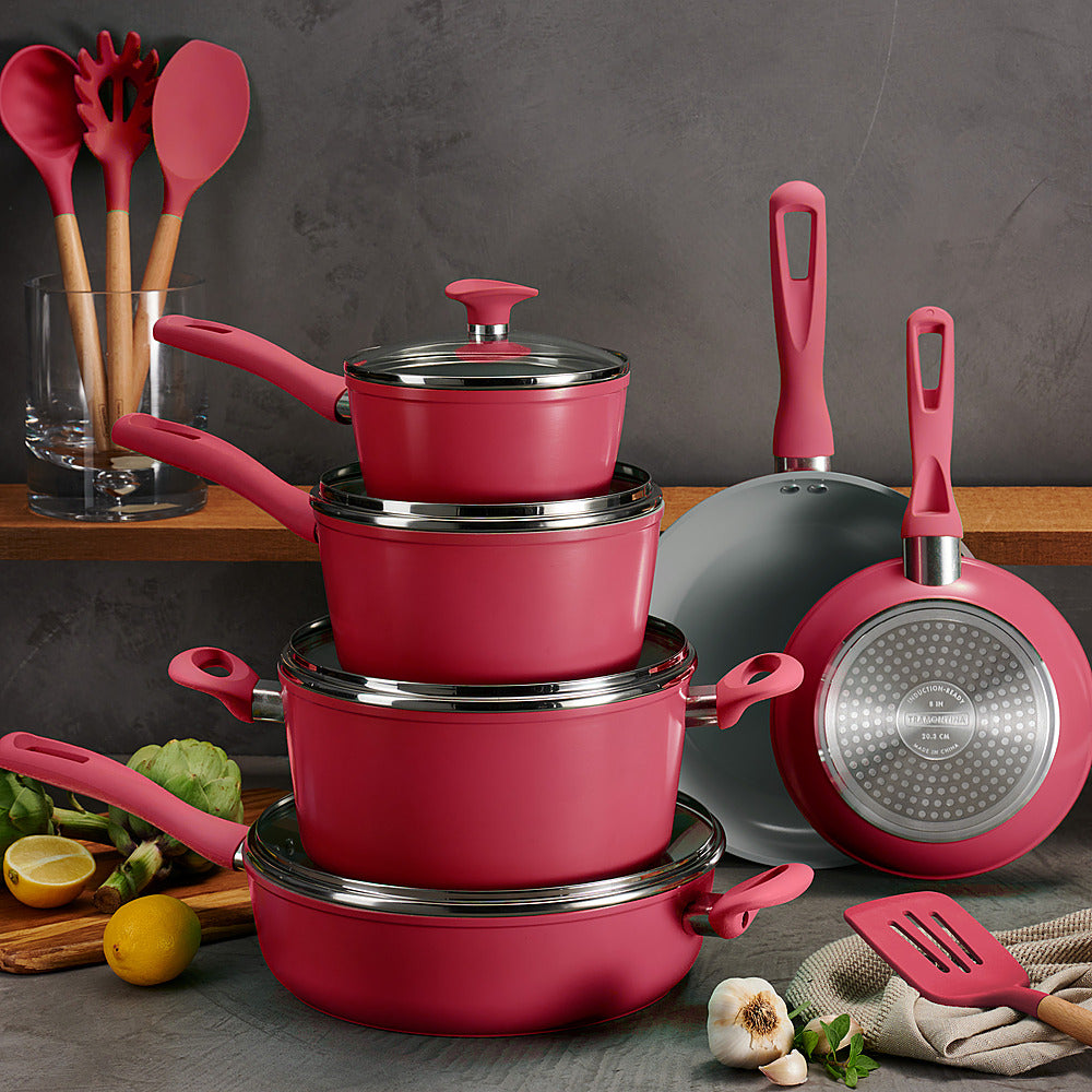 Tramontina - 14PC Cold Forged Cookware Set - Red_1