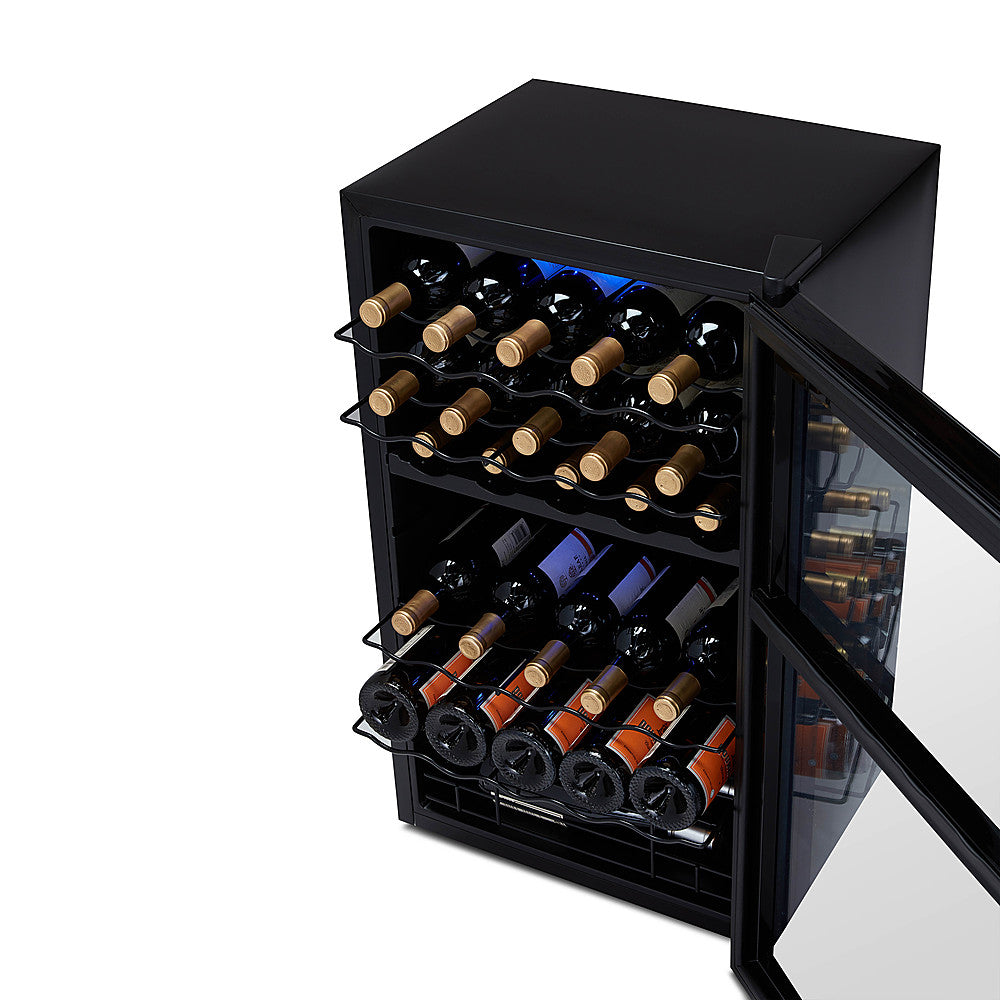 NewAir - 33-Bottle Dual Zone Wine Cooler with Mirrored Double-Layer Glass Door & Compressor Cooling, Digital Temperature Control - Black_9