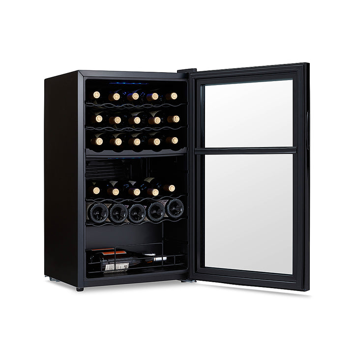 NewAir - 33-Bottle Dual Zone Wine Cooler with Mirrored Double-Layer Glass Door & Compressor Cooling, Digital Temperature Control - Black_7