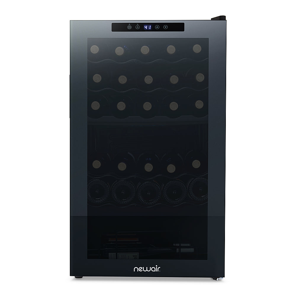 NewAir - 33-Bottle Dual Zone Wine Cooler with Mirrored Double-Layer Glass Door & Compressor Cooling, Digital Temperature Control - Black_5