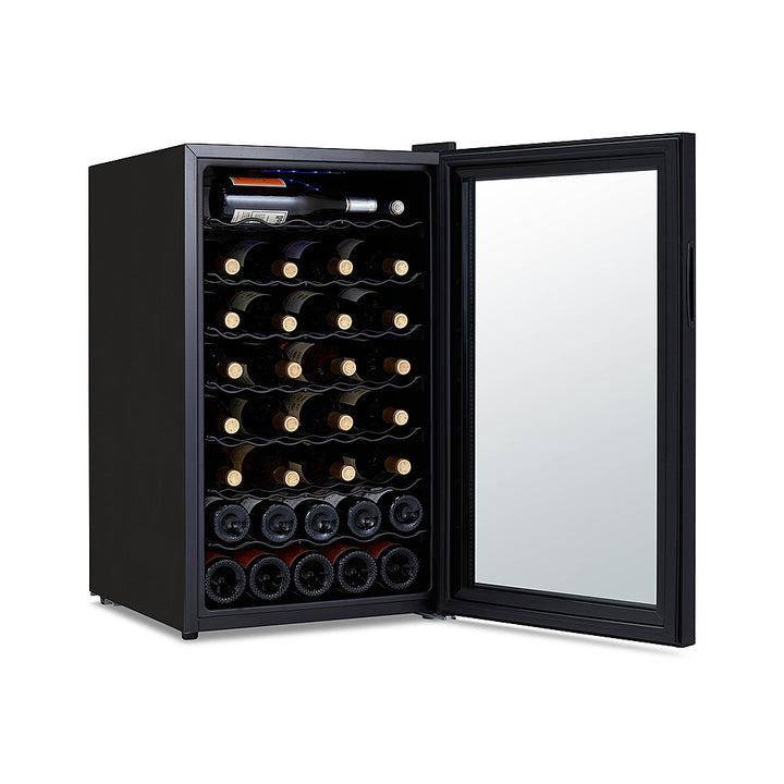 NewAir - 51-Bottle Wine Cooler with Mirrored Double-Layer Tempered Glass Door & Compressor Cooling, Digital Temperature Control - Black_9