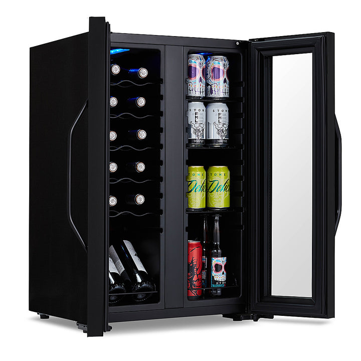 NewAir - 12-Bottle & 39-Can Dual Zone Wine Cooler with Mirrored Glass Door & Compressor Cooling, Digital Temperature Control - Black_9
