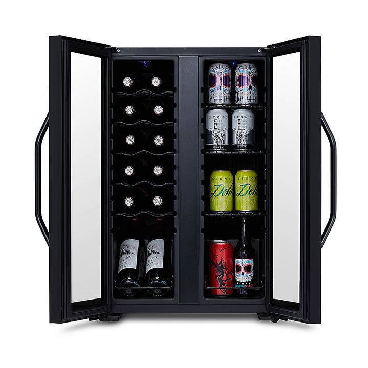NewAir - 12-Bottle & 39-Can Dual Zone Wine Cooler with Mirrored Glass Door & Compressor Cooling, Digital Temperature Control - Black_10