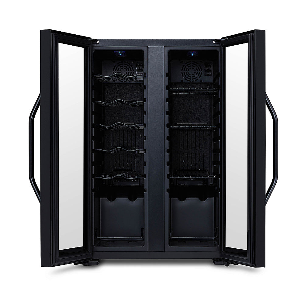 NewAir - 12-Bottle & 39-Can Dual Zone Wine Cooler with Mirrored Glass Door & Compressor Cooling, Digital Temperature Control - Black_7