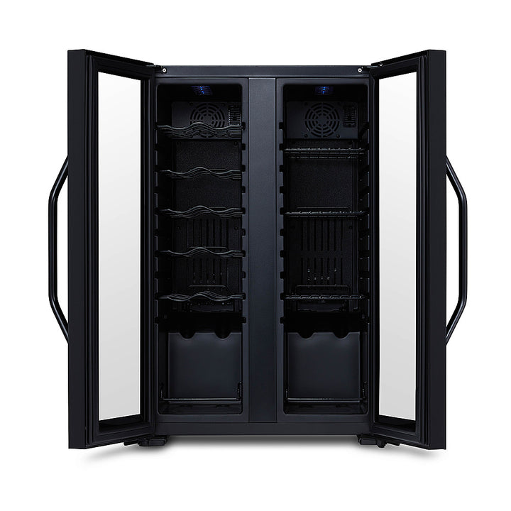 NewAir - 12-Bottle & 39-Can Dual Zone Wine Cooler with Mirrored Glass Door & Compressor Cooling, Digital Temperature Control - Black_7