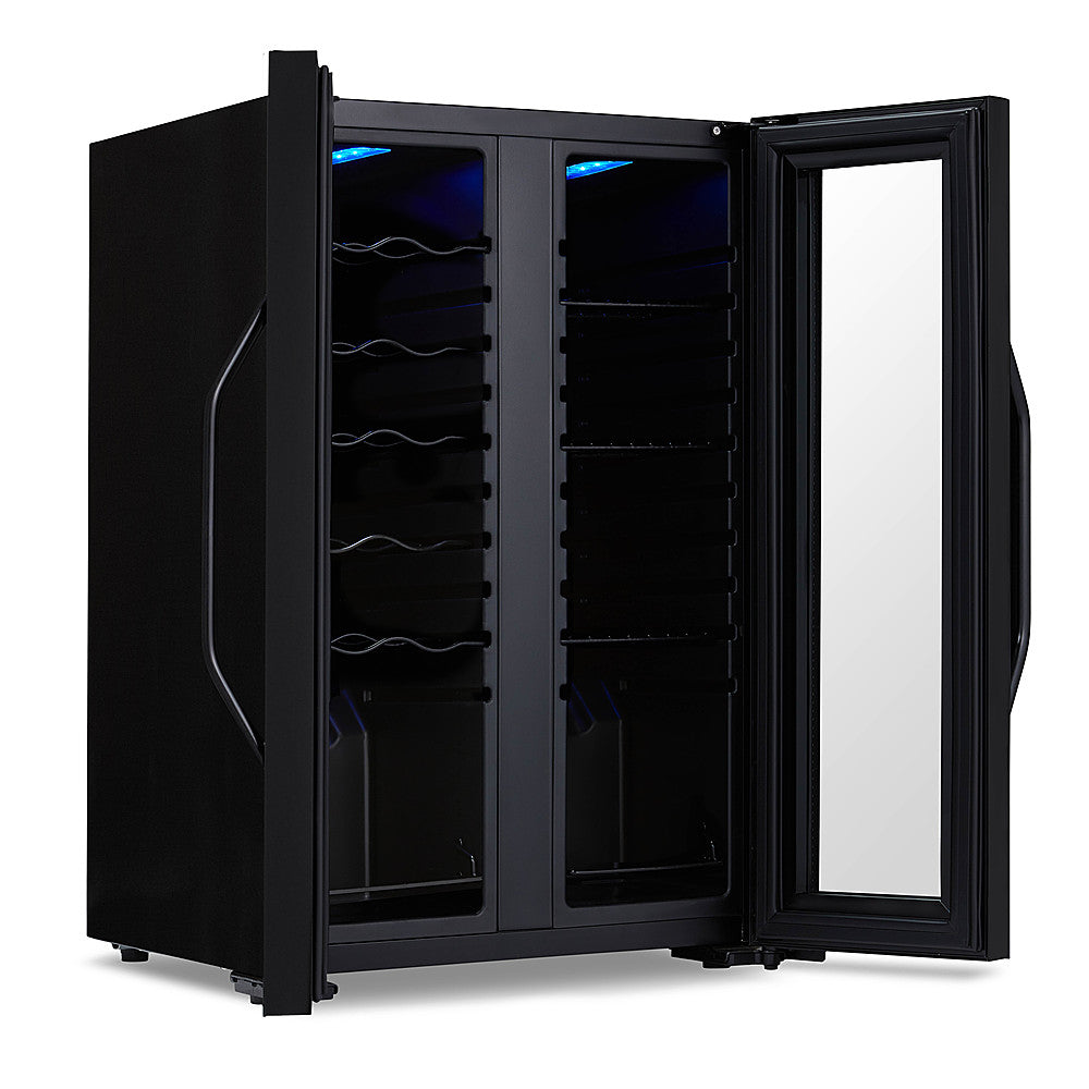 NewAir - 12-Bottle & 39-Can Dual Zone Wine Cooler with Mirrored Glass Door & Compressor Cooling, Digital Temperature Control - Black_8