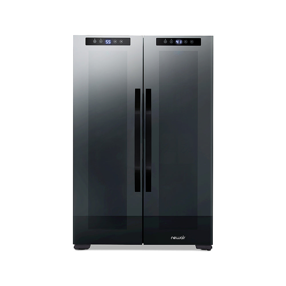 NewAir - 12-Bottle & 39-Can Dual Zone Wine Cooler with Mirrored Glass Door & Compressor Cooling, Digital Temperature Control - Black_6