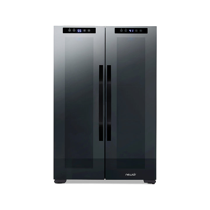 NewAir - 12-Bottle & 39-Can Dual Zone Wine Cooler with Mirrored Glass Door & Compressor Cooling, Digital Temperature Control - Black_5