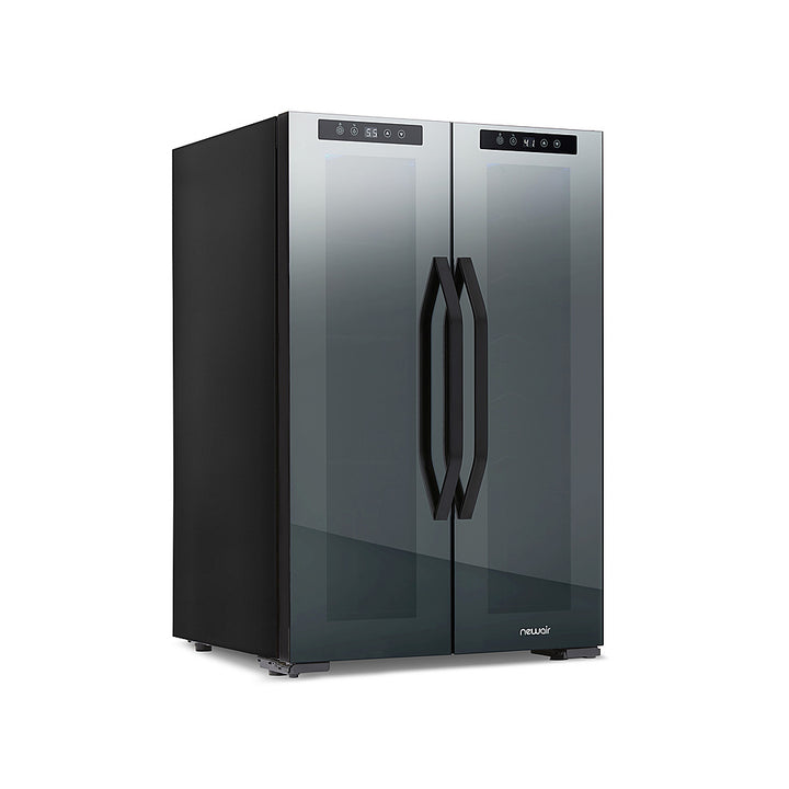 NewAir - 12-Bottle & 39-Can Dual Zone Wine Cooler with Mirrored Glass Door & Compressor Cooling, Digital Temperature Control - Black_4