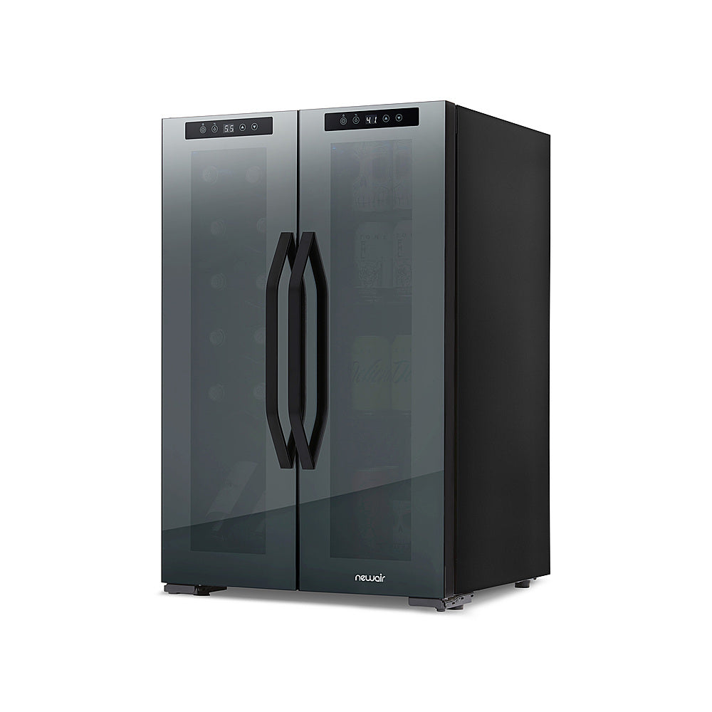 NewAir - 12-Bottle & 39-Can Dual Zone Wine Cooler with Mirrored Glass Door & Compressor Cooling, Digital Temperature Control - Black_3