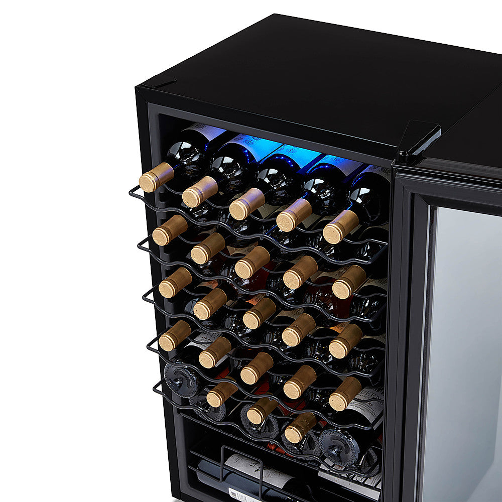NewAir - 34-Bottle Wine Cooler with Mirrored Double-Layer Tempered Glass Door & Compressor Cooling, Digital Temperature Control - Black_12