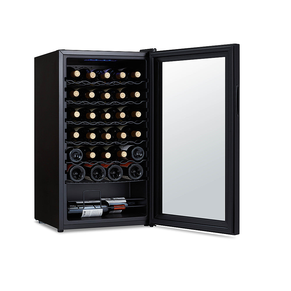 NewAir - 34-Bottle Wine Cooler with Mirrored Double-Layer Tempered Glass Door & Compressor Cooling, Digital Temperature Control - Black_11