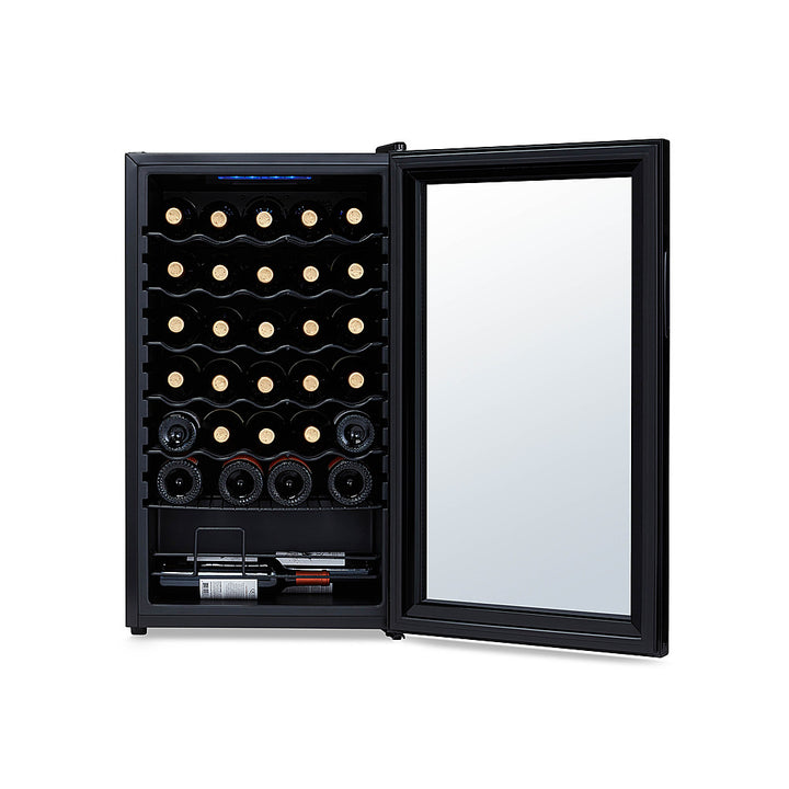 NewAir - 34-Bottle Wine Cooler with Mirrored Double-Layer Tempered Glass Door & Compressor Cooling, Digital Temperature Control - Black_9
