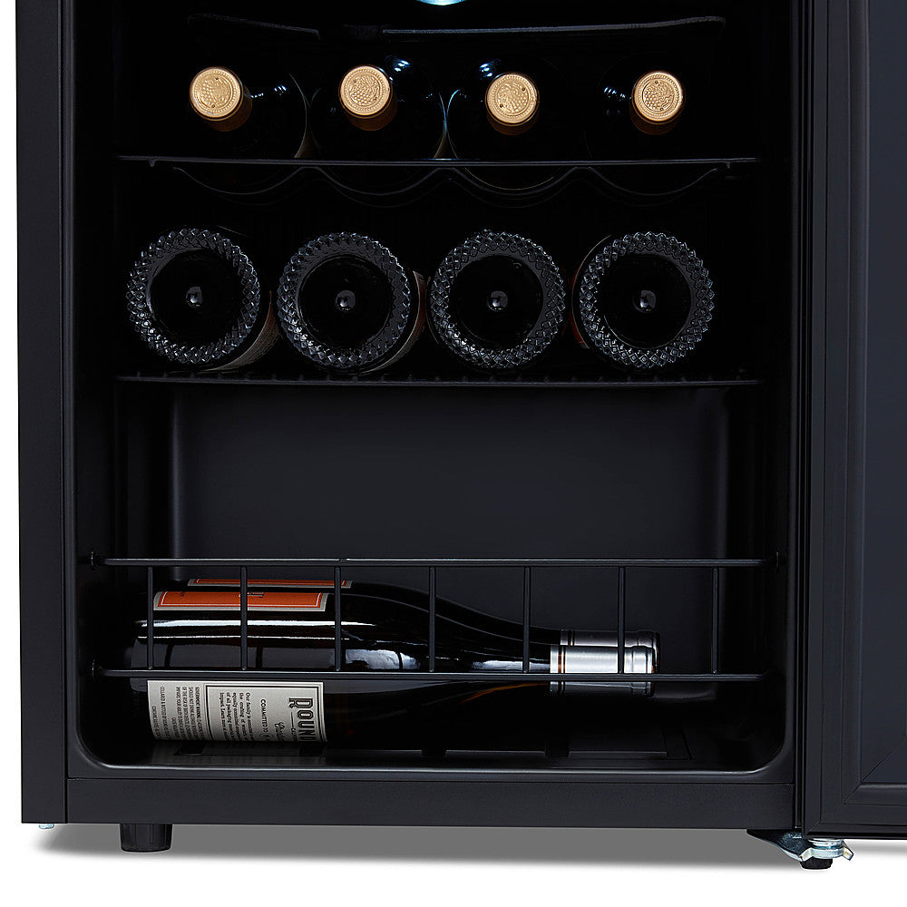 NewAir - 16-Bottle Wine Cooler with Mirrored Double-Layer Tempered Glass Door & Compressor Cooling, Digital Temperature Control - Black_2