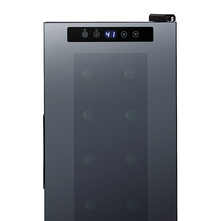 NewAir - 12-Bottle Wine Cooler with Mirrored Double-Layer Tempered Glass Door & Compressor Cooling, Digital Temperature Control - Black_10