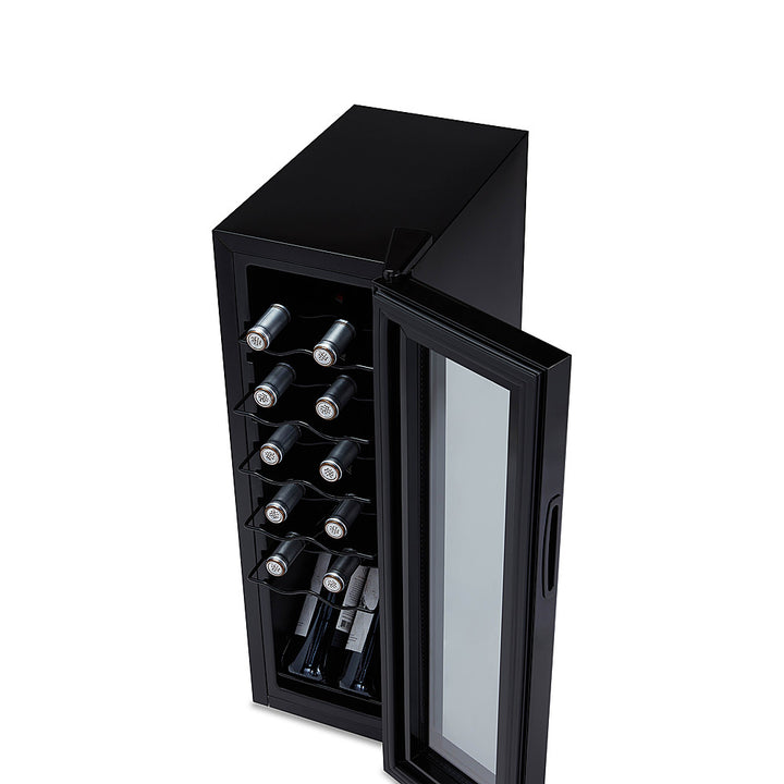 NewAir - 12-Bottle Wine Cooler with Mirrored Double-Layer Tempered Glass Door & Compressor Cooling, Digital Temperature Control - Black_9