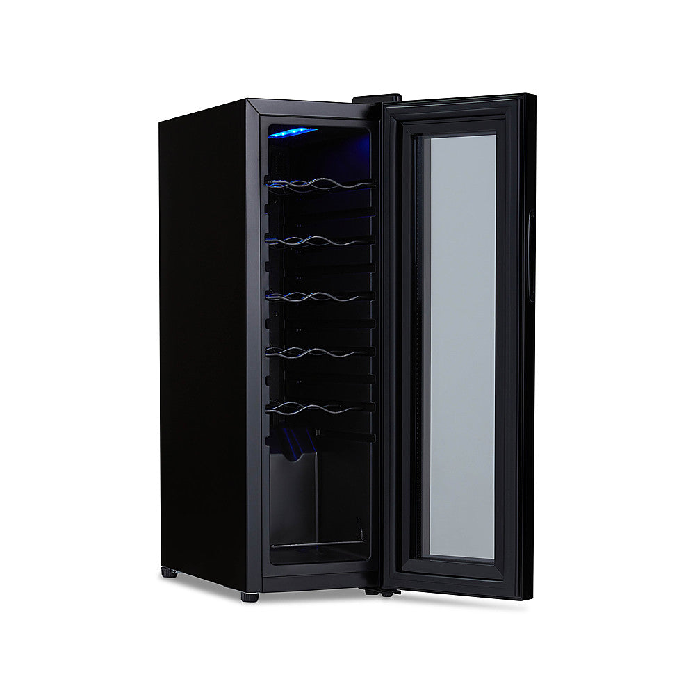 NewAir - 12-Bottle Wine Cooler with Mirrored Double-Layer Tempered Glass Door & Compressor Cooling, Digital Temperature Control - Black_5