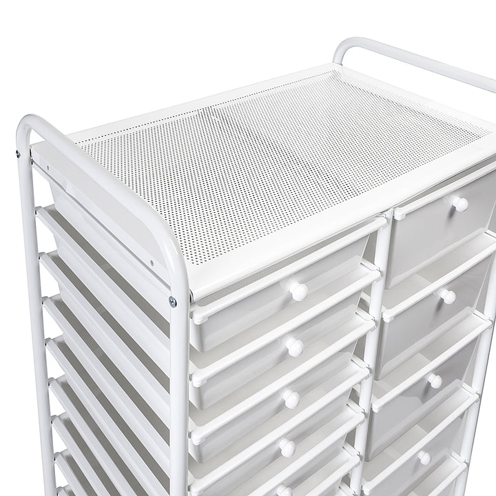 Honey-Can-Do - 15-Drawer Metal Rolling Storage Cart - White_9