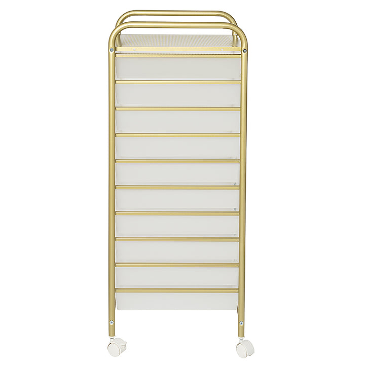 Honey-Can-Do - 10-Drawer Metal Rolling Storage Cart - Gold_8