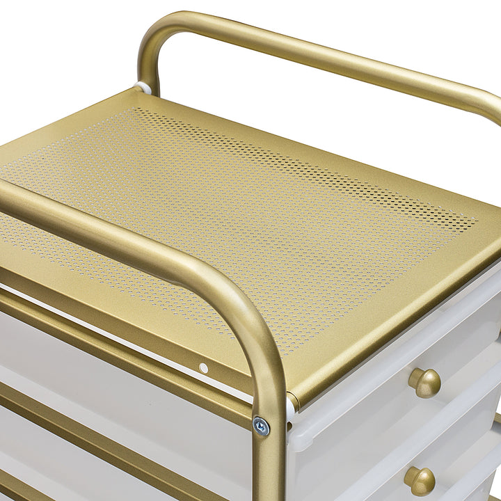 Honey-Can-Do - 10-Drawer Metal Rolling Storage Cart - Gold_6