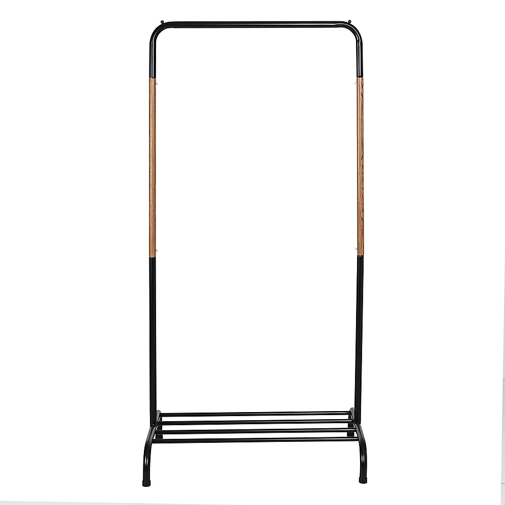 Honey-Can-Do - Single Garment Rack with Shoe Shelf and Hanging Bar - Black_1